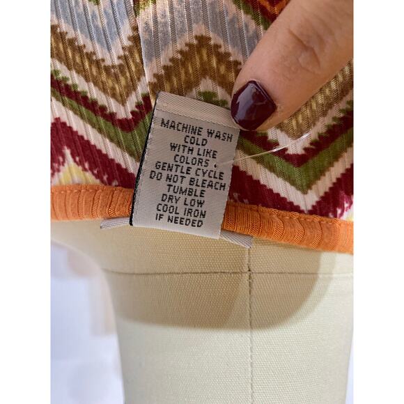 New Chevron 70s Style Orange Brown Cutout Dress Rue21 Women's Juniors Large - Picture 9 of 11